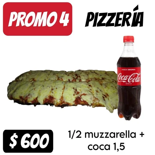 Promo 4 - 1/2 mt de muzza + coca 1.5 L