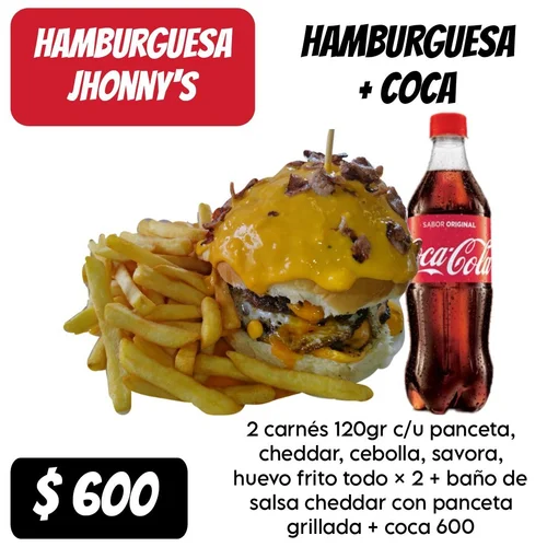 promo hamburguesa c/coca 600